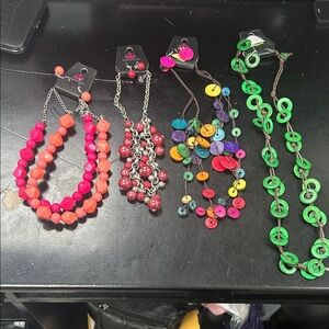 All 4 Colorful Beaded Necklace Set